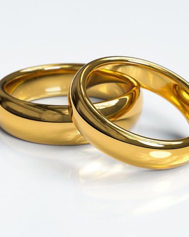 Classic Gold Wedding Bands, Pair