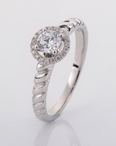 Halo Pavé Engagement Ring