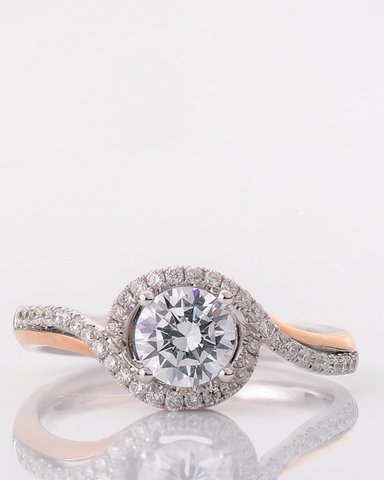 Rosé Halo Engagement Ring