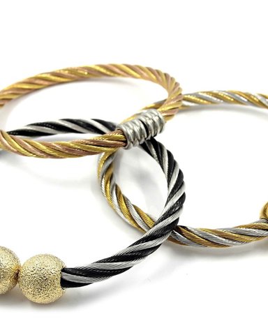Twisted Cable Bangles, Set of Three